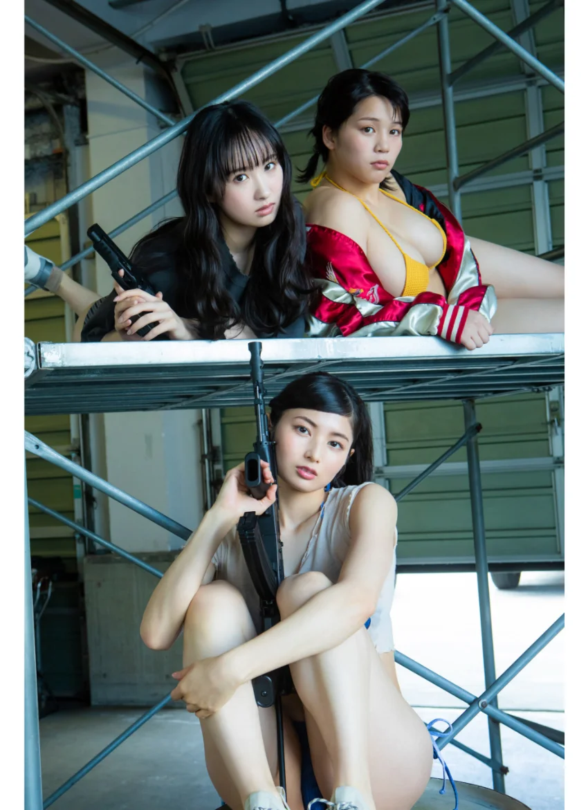 山岡雅弥×大島璃乃×辻優衣 ミスマガ×『グリーンバレット』 ミスマガのアソビバ！ ヤンマガデジタル写真集 試し読み 3